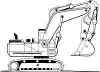 Excavator s up bw