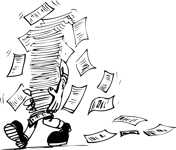 Carrying stacks of paper