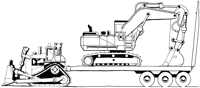Dozer towing excavator