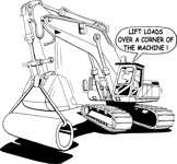 Lift loads over a corner excavator