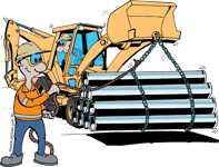 Backhoe chain lift and tag