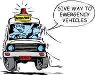 Give way to emergency vehicles