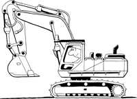 Excavator p up bw