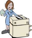 Lady at photocopier