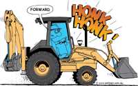 Forward honk backhoe