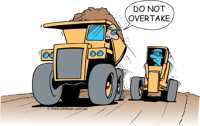 Do not overtake grader