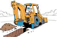 Dig trench backhoe