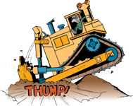 Dozer D9 over bump